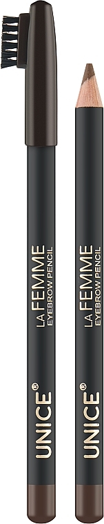 Карандаш для бровей с кисточкой - Unice La Femme Eyebrow Pencil — фото N1