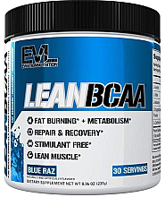 Аминокислота "Lean BCAA", ягоды - EVLution Nutrition Lean BCAA Blue Raz — фото N1