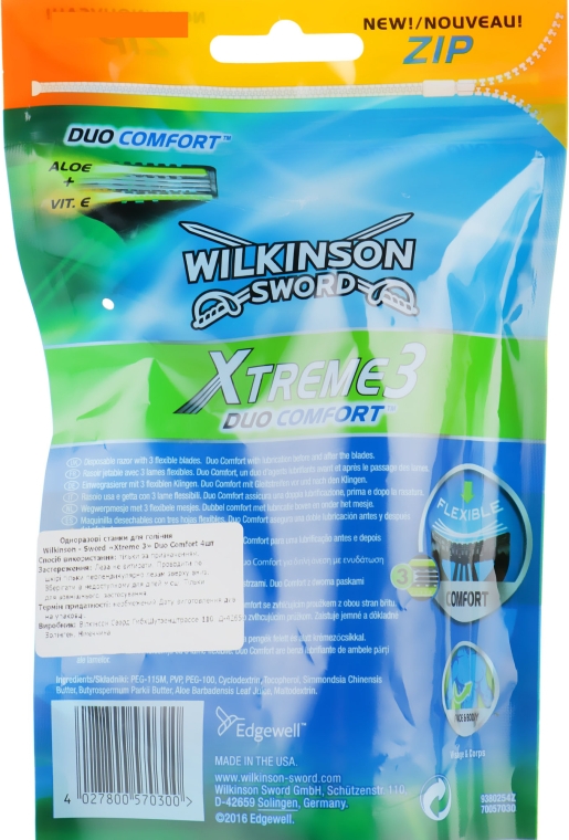 Одноразові станки для гоління - Wilkinson Sword Xtreme 3 Duo Comfort — фото N3