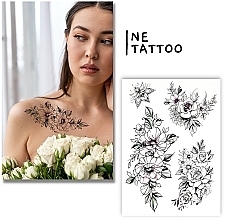 Духи, Парфюмерия, косметика Временное тату "Три розовые веточки" - Ne Tattoo