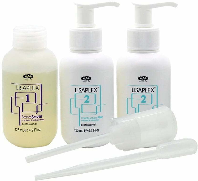 Профессиональный набор для восстановления волос - Lisap Lisaplex Intro Kit (h/fluid/125ml + 2 x h/filler/125ml) — фото N3