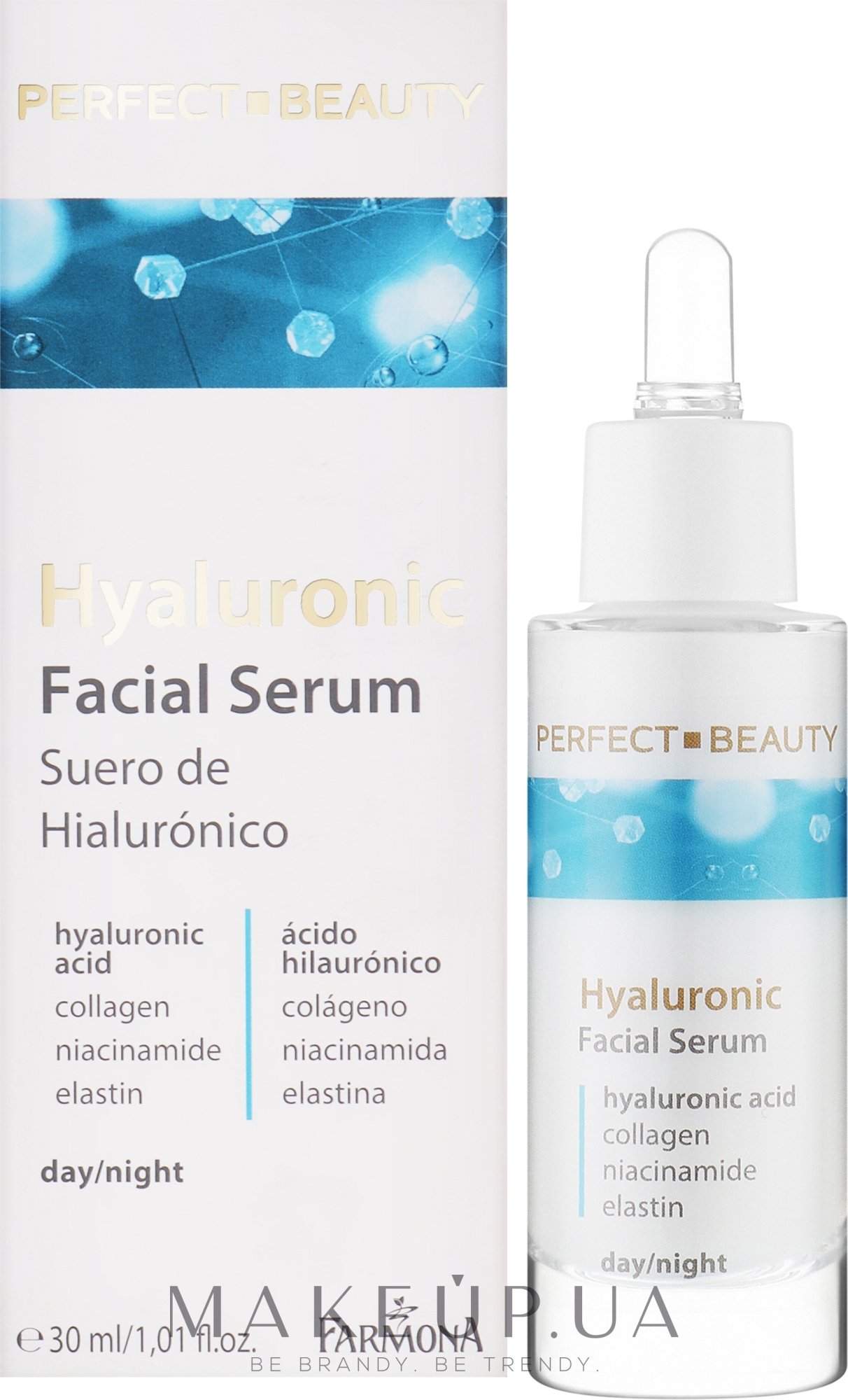 Сыворотка для лица с гиалуроновой кислотой день/ночь - Farmona Perfect Beauty Hyaluronic Facial Serum — фото 30ml