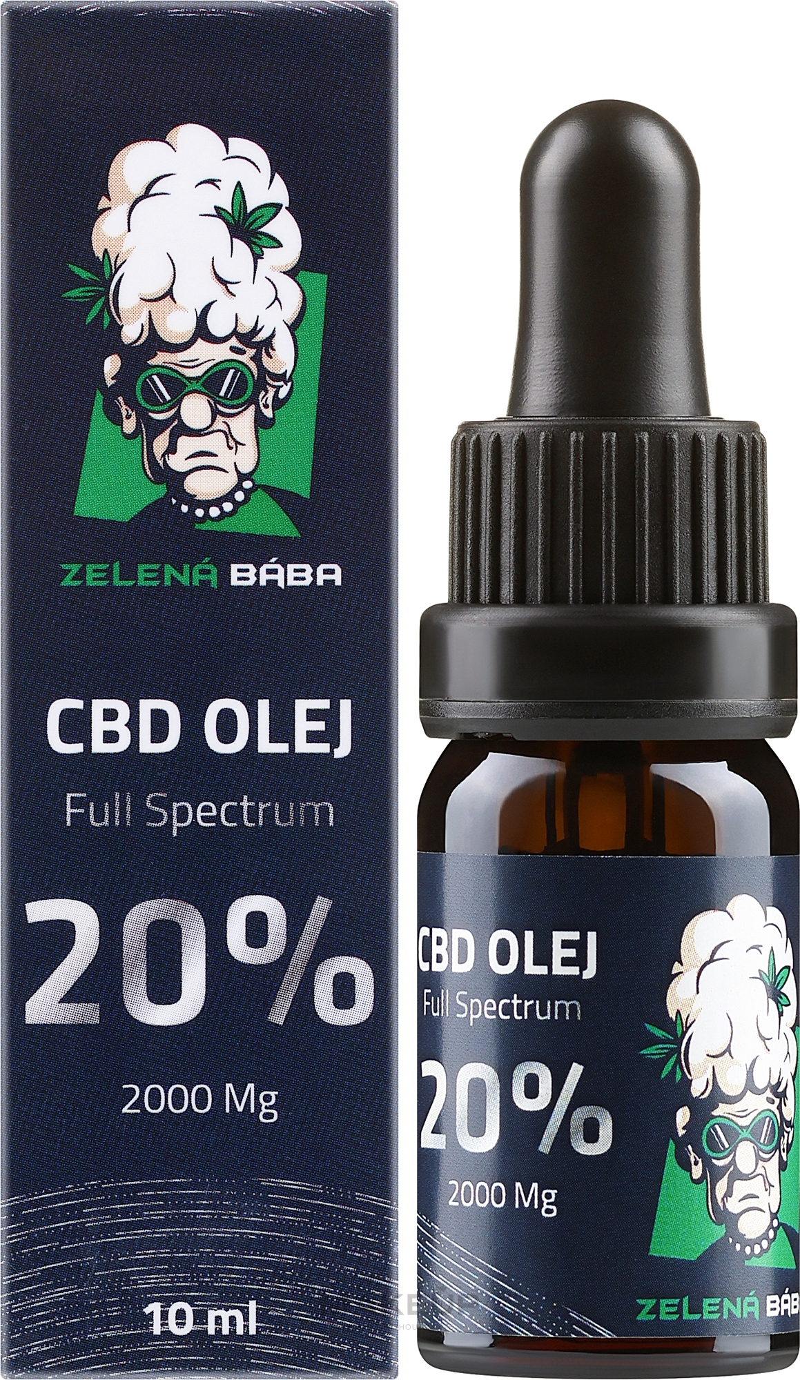 Конопляное масло полного спектра 20% - Zelena Baba CBD 20% Full Spectrum 2000Mg — фото 10ml