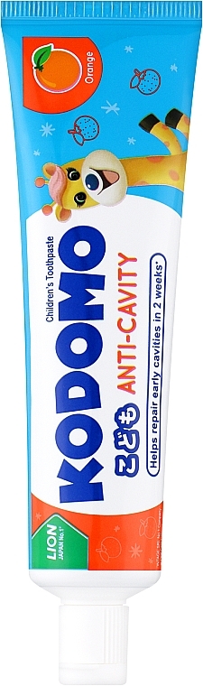 Зубная паста со вкусом апельсина для детей c 6 месяцев - Lion Kodomo Anti-Cavity Children's Toothpaste Orange — фото N1