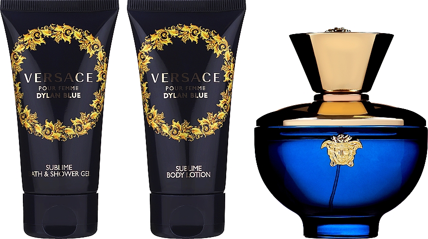 Versace Dylan Blue Pour Femme - Набор (edp/50ml + b/lot/50ml + sh/gel/50ml) — фото N3