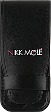 Nikk Mole - Набір з двох чорних пінцетів для брів у чохлі — фото N4
