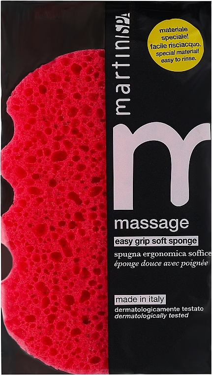 Екстрам'яка губка, червона - Martini Spa Extra Soft Bath Sponge Easy Grip — фото N1