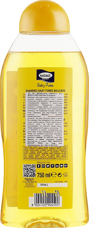Деликатный шампунь для детей с эстрактом ромашки - Mil Mil Delicate Baby Shampoo — фото N2