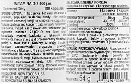 Вітамін D-3 у м'яких таблетках - Now Foods Vitamin D-3 400 IU Softgels — фото N2