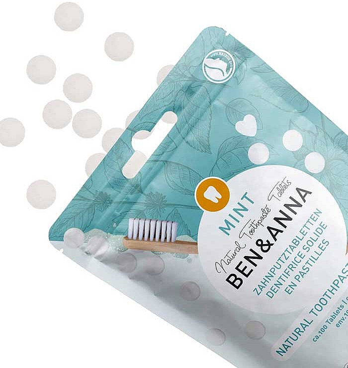 Зубная паста в таблетках с фтором "Мята" - Ben&Anna Mint Toothpaste Tablets With Fluoride — фото N2