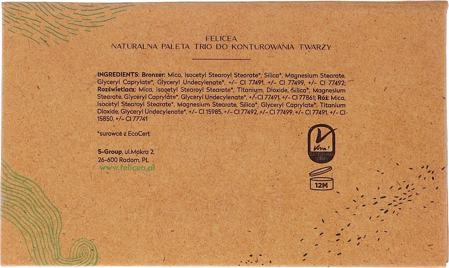 УЦІНКА Палетка для макіяжу - Felicea Natural Trio Palette *  — фото N4