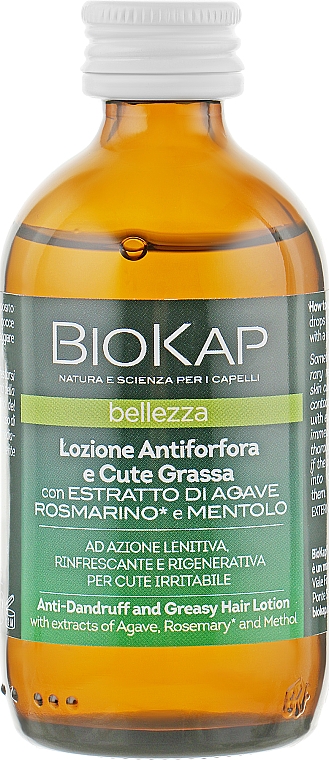 Лосьйон проти лупи і жирного волосся - BiosLine BioKap Dandruff Lotion — фото N1