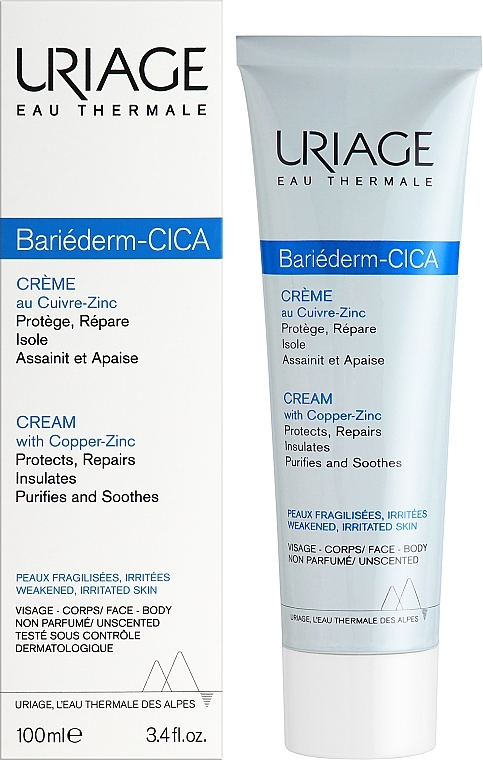 УЦІНКА Відновлювальний цика-крем з Cu-Zn - Uriage Bariederm Repairing Cica-Cream * — фото N3