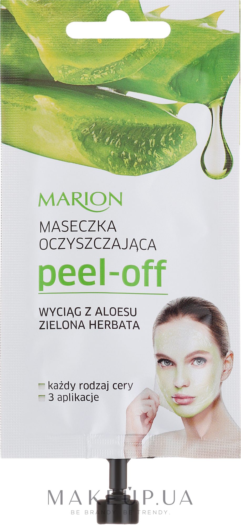 Маска для обличчя, з екстрактами алое і зеленого чаю - Marion Peel-Off Mask — фото 18ml