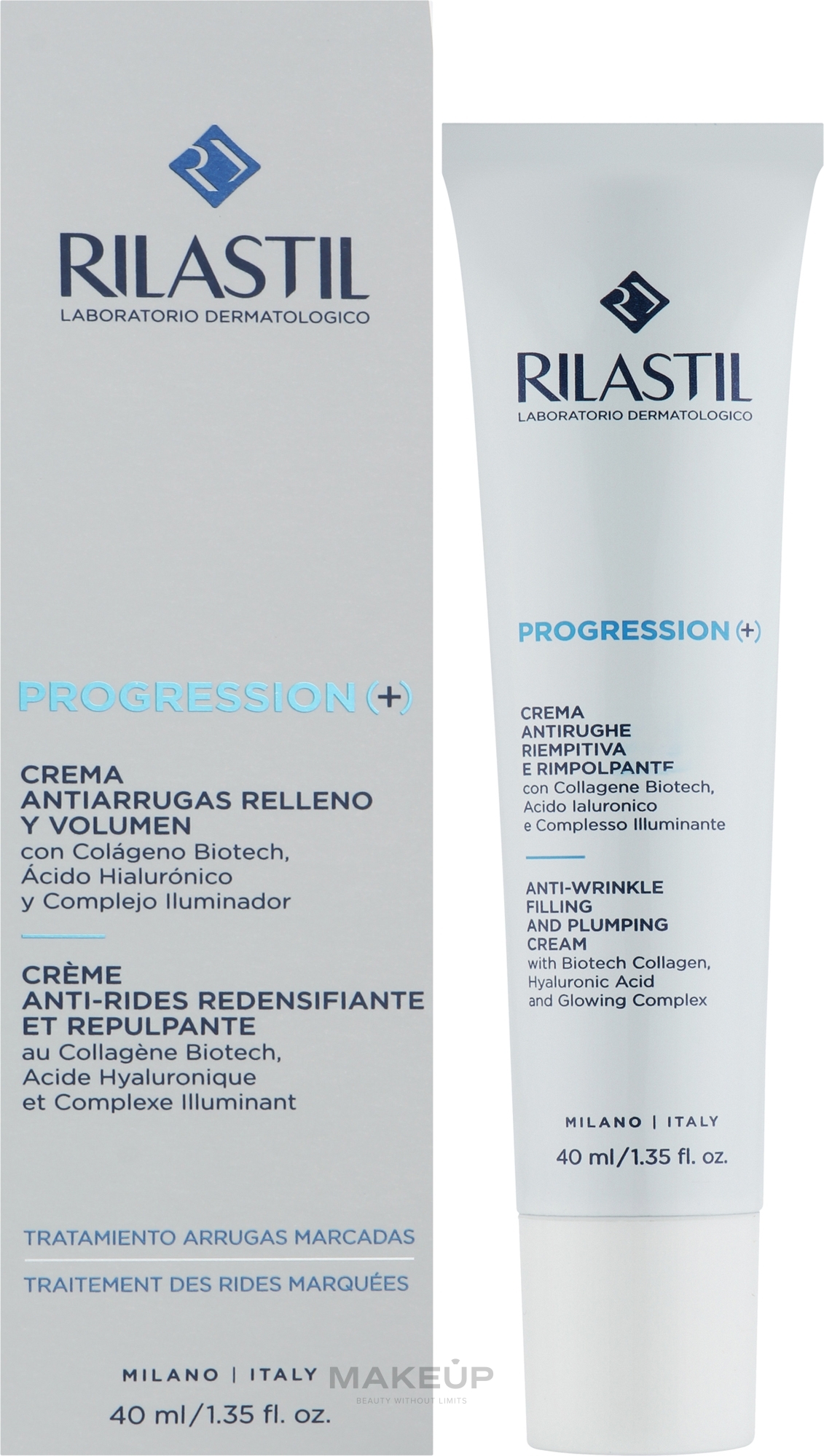 Крем проти зморшок з ефектом заповнення і зволоження - Rilastil Progression ( + ) Anti-Wrinkle Filling Plumping Cream — фото 40ml
