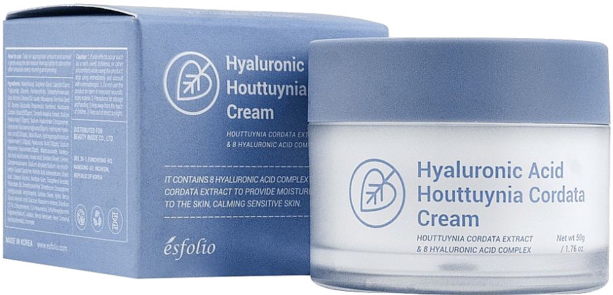 Крем для лица с гиалуроновой кислотой - Esfolio Hyaluronic Acid Houttuynia Cordata Cream — фото N1