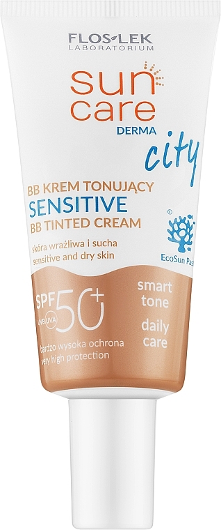 ВВ-крем для чувствительной кожи - Floslek Sun Care Derma Sensitive BB Tinted Cream SPF 50