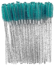 Духи, Парфюмерия, косметика Щеточки нейлоновые для расчесывания ресниц "Bluish-green", 50 шт - Sculptor