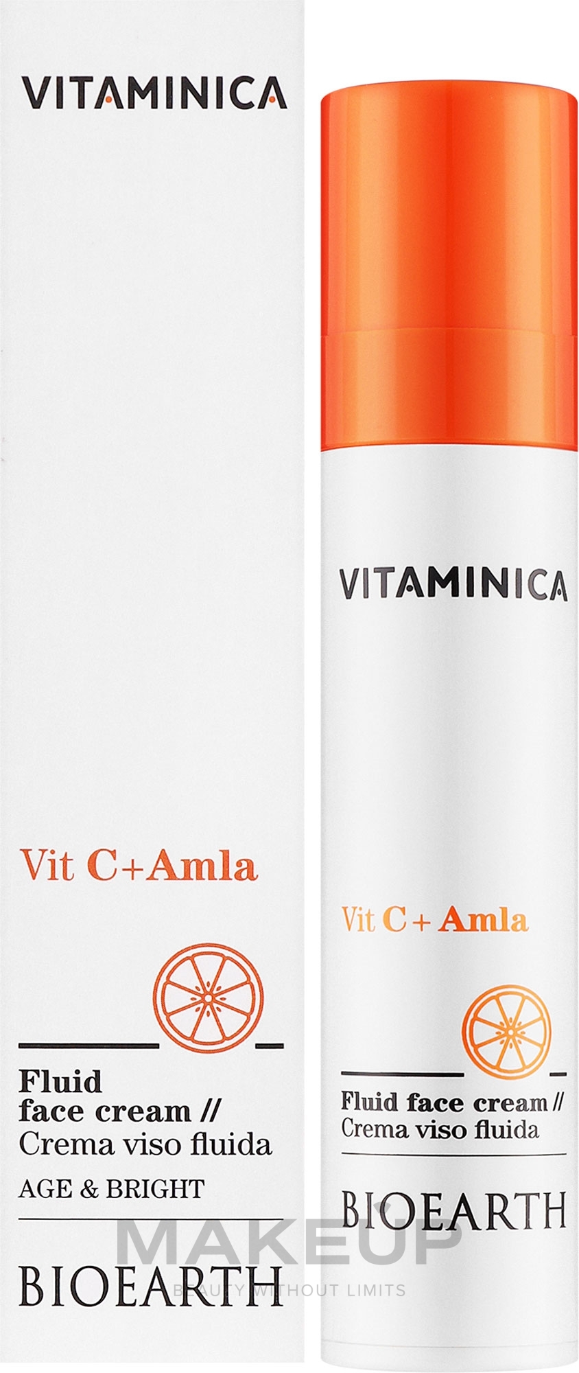 Крем-флюид для всех типов кожи лица - Bioearth Vitaminica Vit C + Amla Fluid Face Cream — фото 50ml