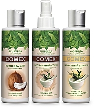 Набір "Догляд за пошкодженим волоссям" - Comex Ayurvedic Natural (shm/150ml + spray/150ml + oil/150ml) — фото N2