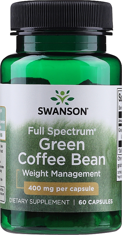 Пищевая добавка "Экстракты зеленого кофе", 400 мг - Swanson Full Spectrum Green Coffee Bean — фото N1