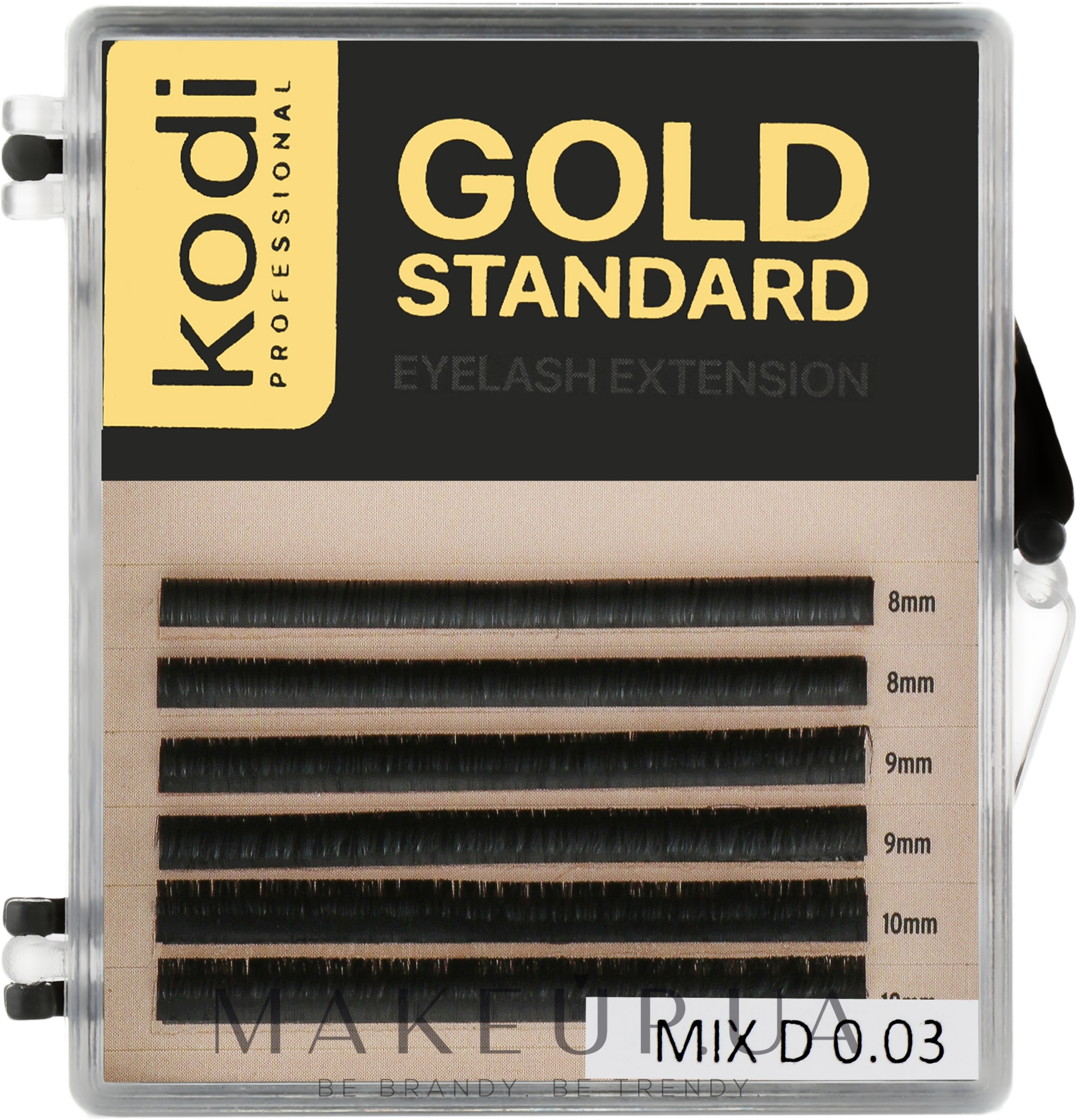 Накладные ресницы Gold Standart D 0.03 (6 рядов: 8-2/ 9-2 /10-2) - Kodi Professional — фото 1уп