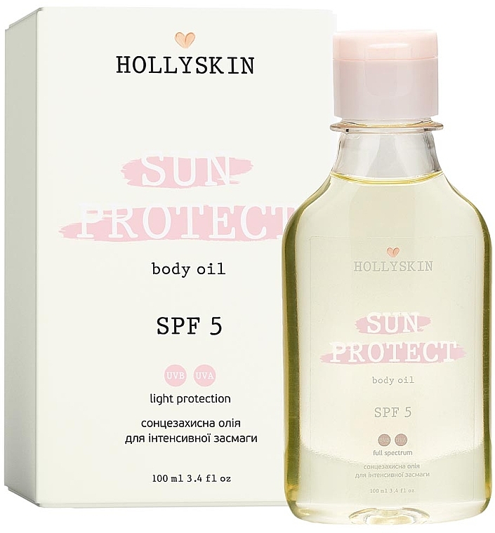 Солнцезащитное масло для интенсивного загара - Hollyskin Sun Protect Body Oil SPF 5