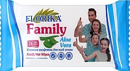 Духи, Парфюмерия, косметика Влажные салфетки для всей семьи "Алоэ вера" - Florika Family Wet Wipes Aloe Vera