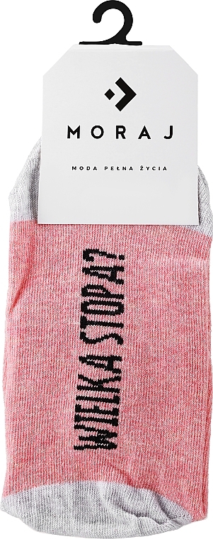 Женские короткие носки с забавными надписями, розовые - Moraj — фото N1