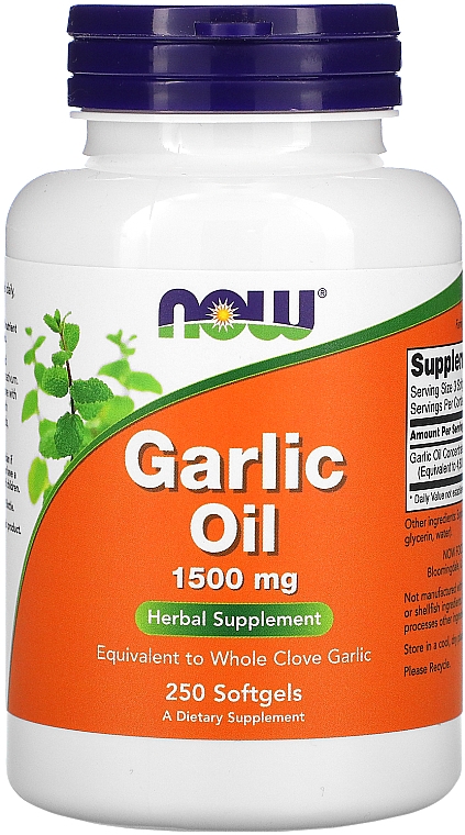 Капсули "Часникова олія", 1500 mg - Now Foods Garlic Oil — фото N2