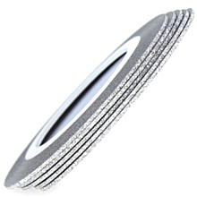 Духи, Парфюмерия, косметика Голографическая полоска для ногтей, 1 мм, серебряная с блестками - AN-VI Professional