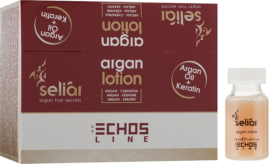 Питательный восстанавливающий лосьон с Аргановым маслом и Кератином - Echosline Seliar  — фото N1