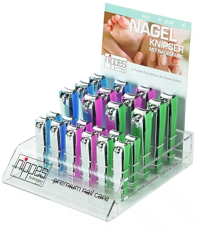 Кніпсер для нігтів, 24 шт. - Nippes Solingen Premium Nail Care N559 Display Mix Color — фото N1