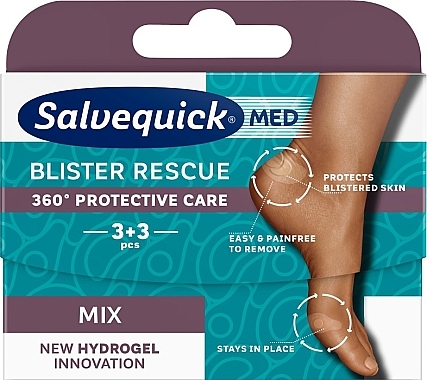 Пластир для ніг - Salvequick Med Blister Rescue Mix — фото N1