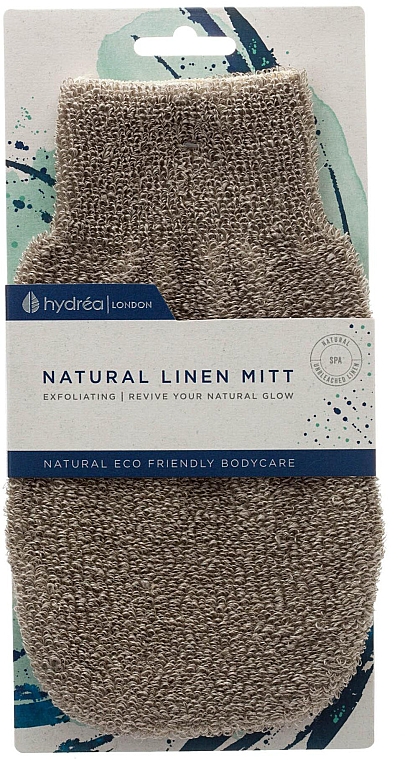 Спа-рукавиця лляна з міддю - Hydrea London Linen Exfoliating Mitt with Copper — фото N2