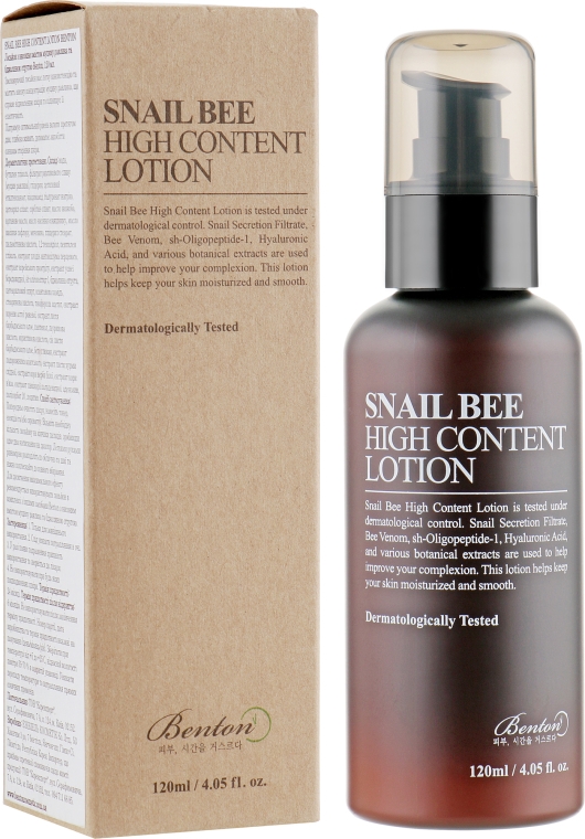 Дневной лосьон с высоким содержанием муцина улитки и пчелиного яда - Benton Snail Bee High Content Lotion — фото N3