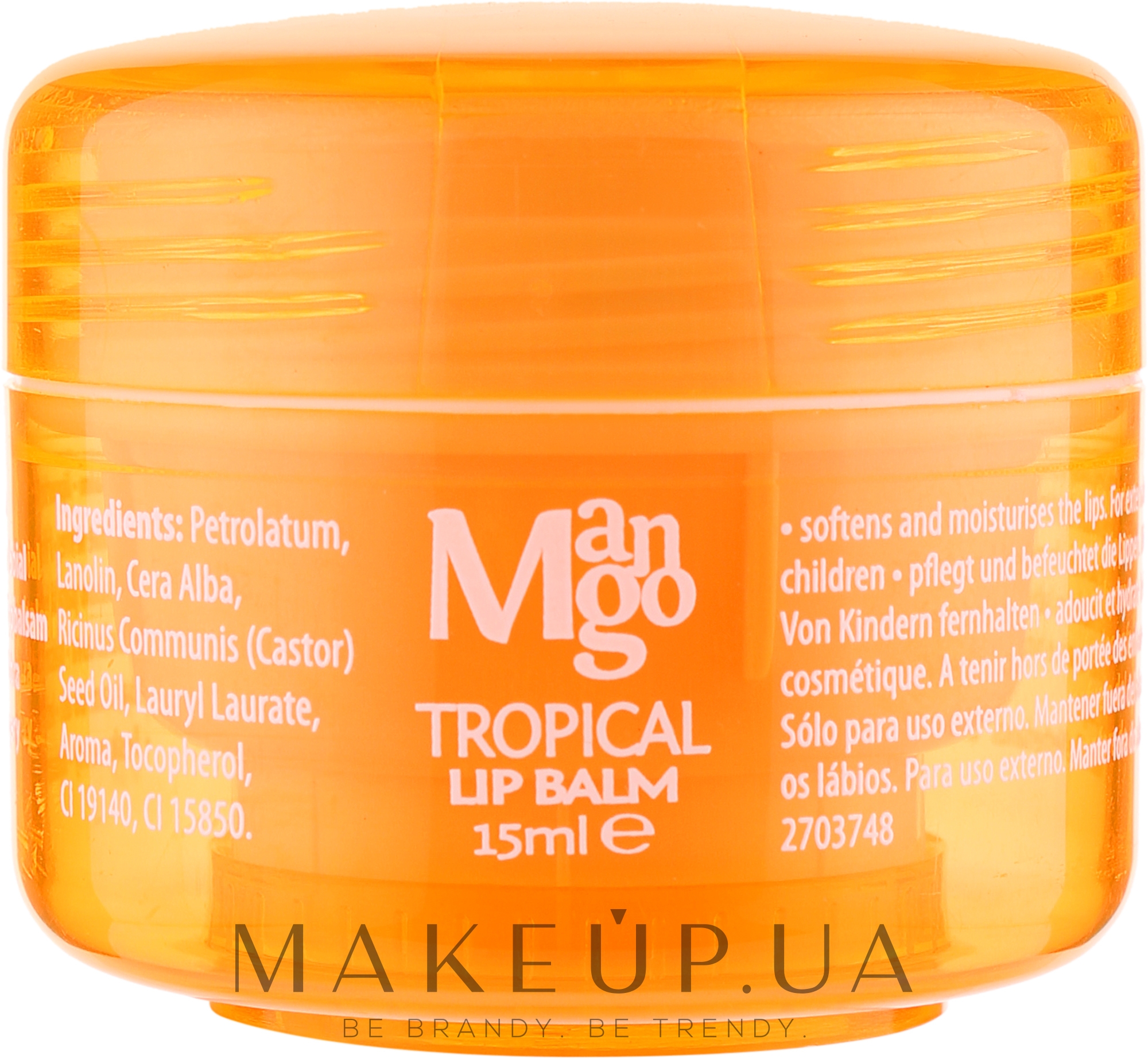 Бальзам Для Губ ''Тропическое Манго'' - Mades Cosmetics Body Resort Tropical Mango Lip Balm — фото 15ml