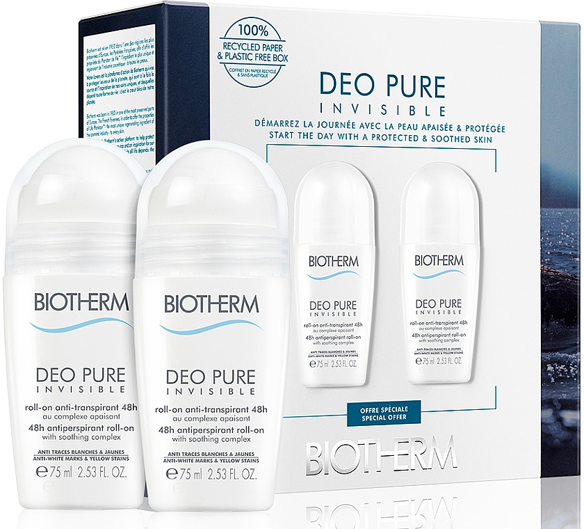 Набор - Biotherm Deo Pure Invisible набор (deo/75ml + deo/75ml)