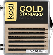 Духи, Парфюмерия, косметика Накладные ресницы Gold Standart D 0.07 (6 рядов: 8 мм) - Kodi Professional