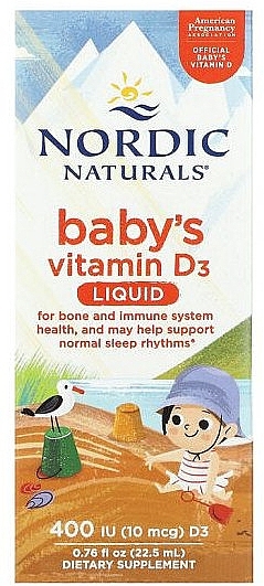 Вітамін D3 для дітей рідкий, 400 МО - Nordic Naturals Baby's Vitamin D3 Liquid 400 IU — фото N2