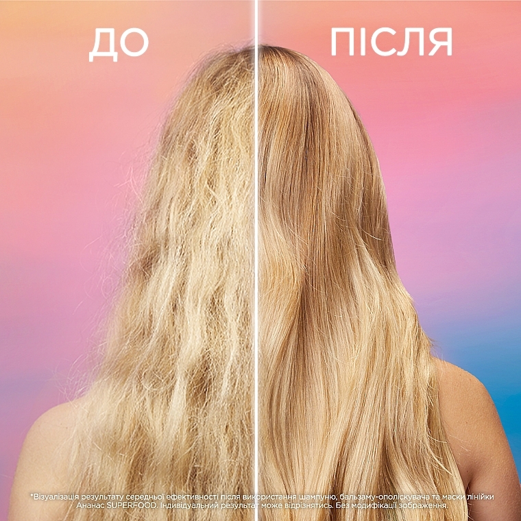 Шампунь для длинных, тусклых волос "Ананас. Сияющая длина" - Garnier Fructis SuperFood — фото N7