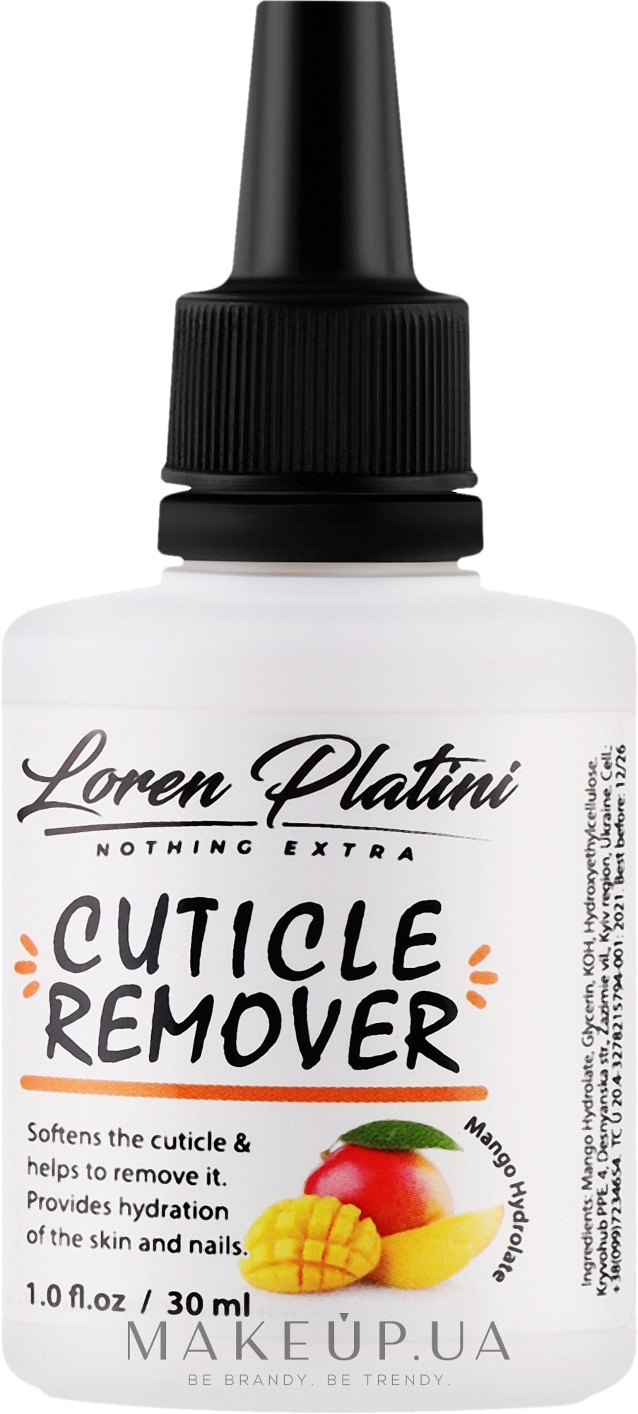 Ремувер для кутикули "Гідролат манго" - Loren Platini Cuticle Remover Mango Hydrolate — фото 30ml