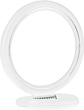 Двостороннє дзеркало кругле на підставці, 12 см, 9504, біле - Donegal Mirror — фото N1