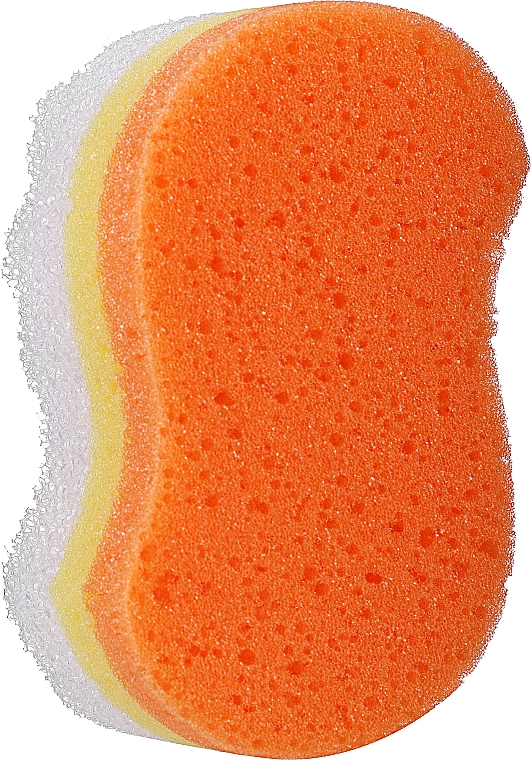 Губка для душа "Фигурная", желто-оранжевая - LULA Fala — фото N1