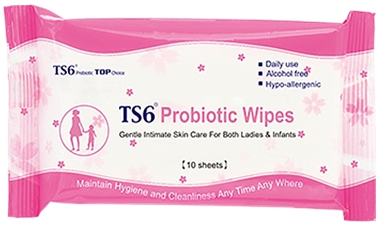 Очищувальні серветки для інтимної зони - TS6 Lady Health Probiotic Wipes — фото N1