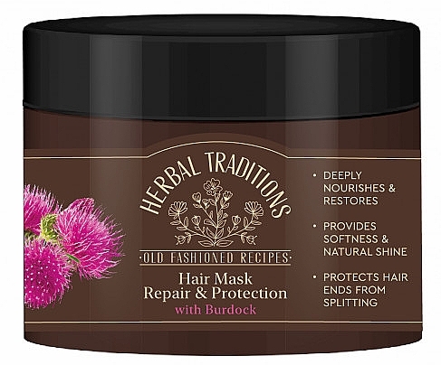 Відновлювальна та захисна маска для волосся з реп'яхом - Herbal Traditions Repair & Protection Hair Mask — фото N1