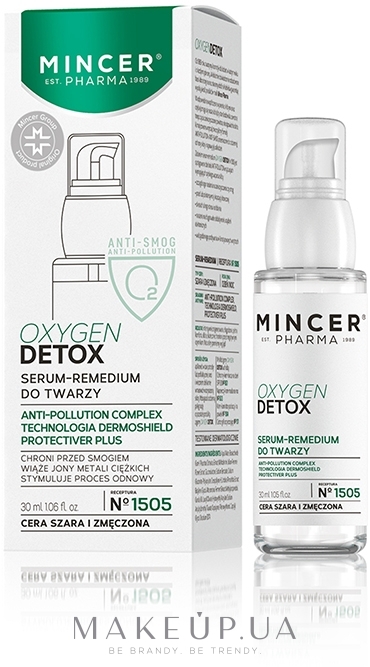 Регенерувальна сироватка для тьмяної та втомленої шкіри - Mincer Pharma Oxygen Detox Sos Fase Serum № 1505 — фото 30ml