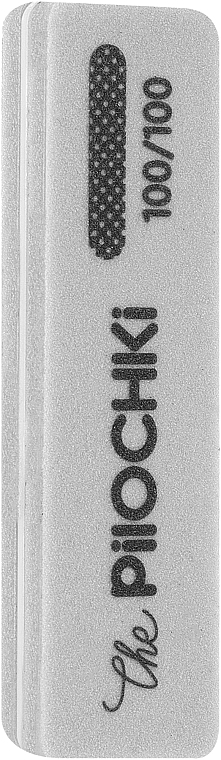 Баф-шліфувальник для нігтів, 100/100 гріт, сірий, 115 х 33 мм - ThePilochki — фото N1