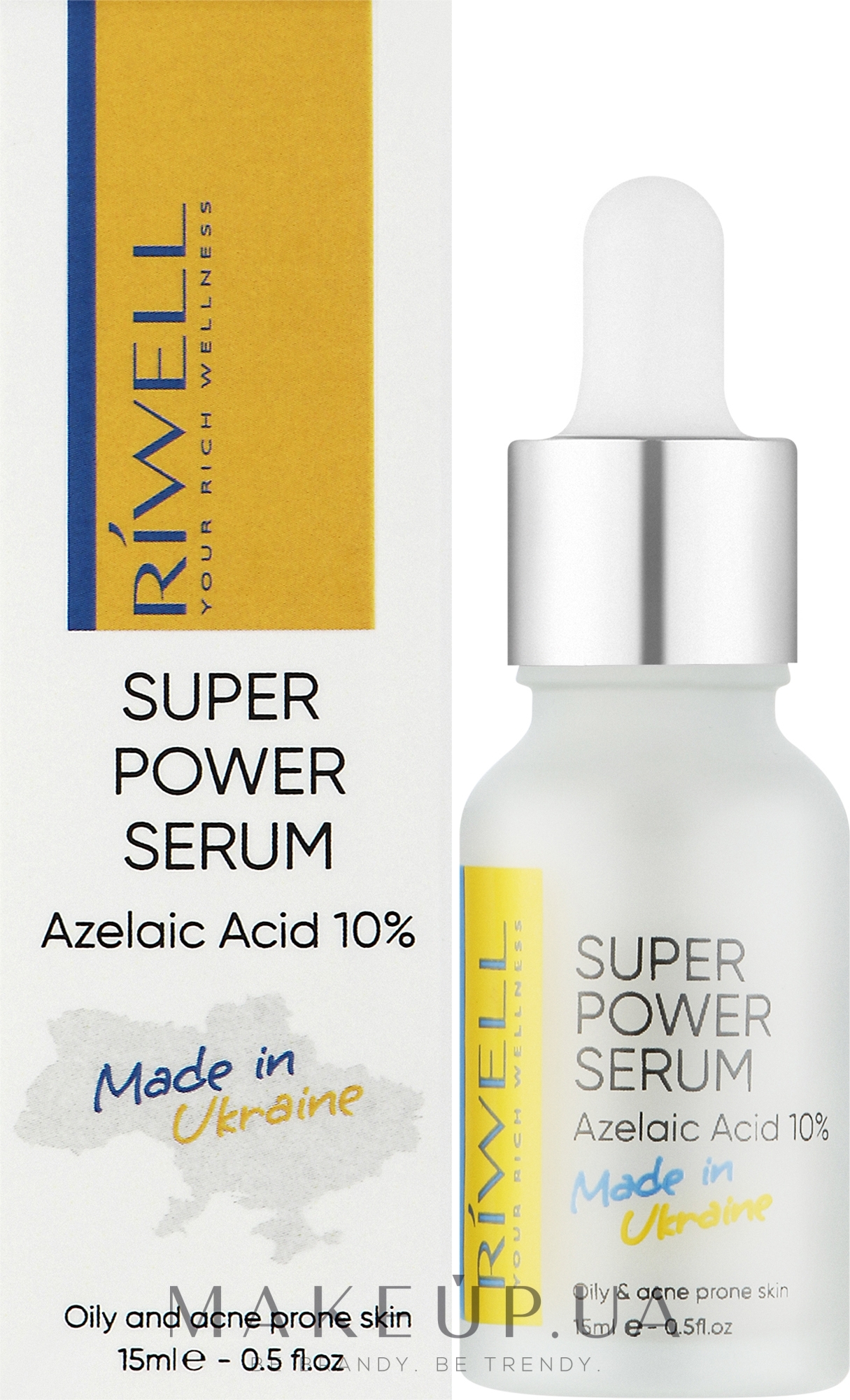 Сироватка з мікронізованою азелаїновою кислотою 10% та амінокислотним комплексом - Riwell Skin Reload Super Power Serum Azelaic Acid 10% — фото 15ml