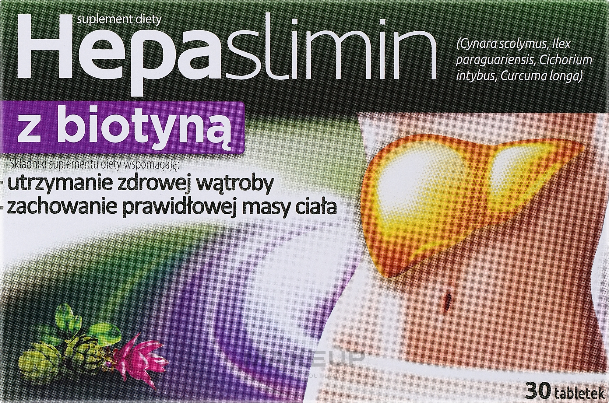 Диетическая добавка "Гепаслимин с биотином" - Aflofarm Hepaslimin With Biotin — фото 30шт